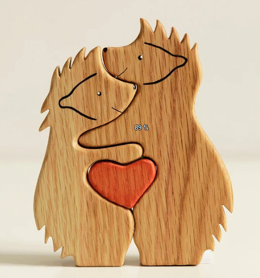 Personalized Animal Small Wooden Board Puzzle Anniversary Handmade Gift For Family