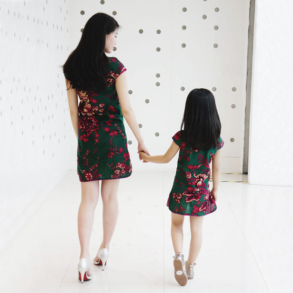 Girls Mianma cheongsam parent-child femelle skirt little girl scout summer Tangzhuang Qipao dresses