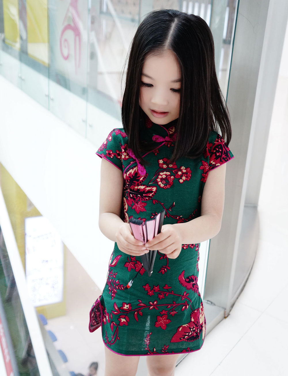 Girls Mianma cheongsam parent-child femelle skirt little girl scout summer Tangzhuang Qipao dresses