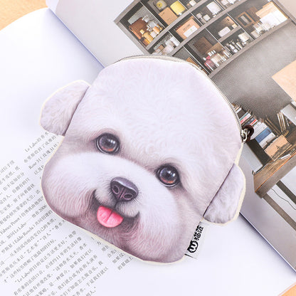 Korea creative Harajuku star Wang cloth purse Plush Dog change bag hand bagfan