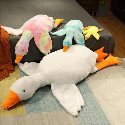 Large Duck Plush Toy - Soft and Fluffy Sleep Pillow for Children - Adorable Animal Stuffed Swan Goose Doll Floor Mat