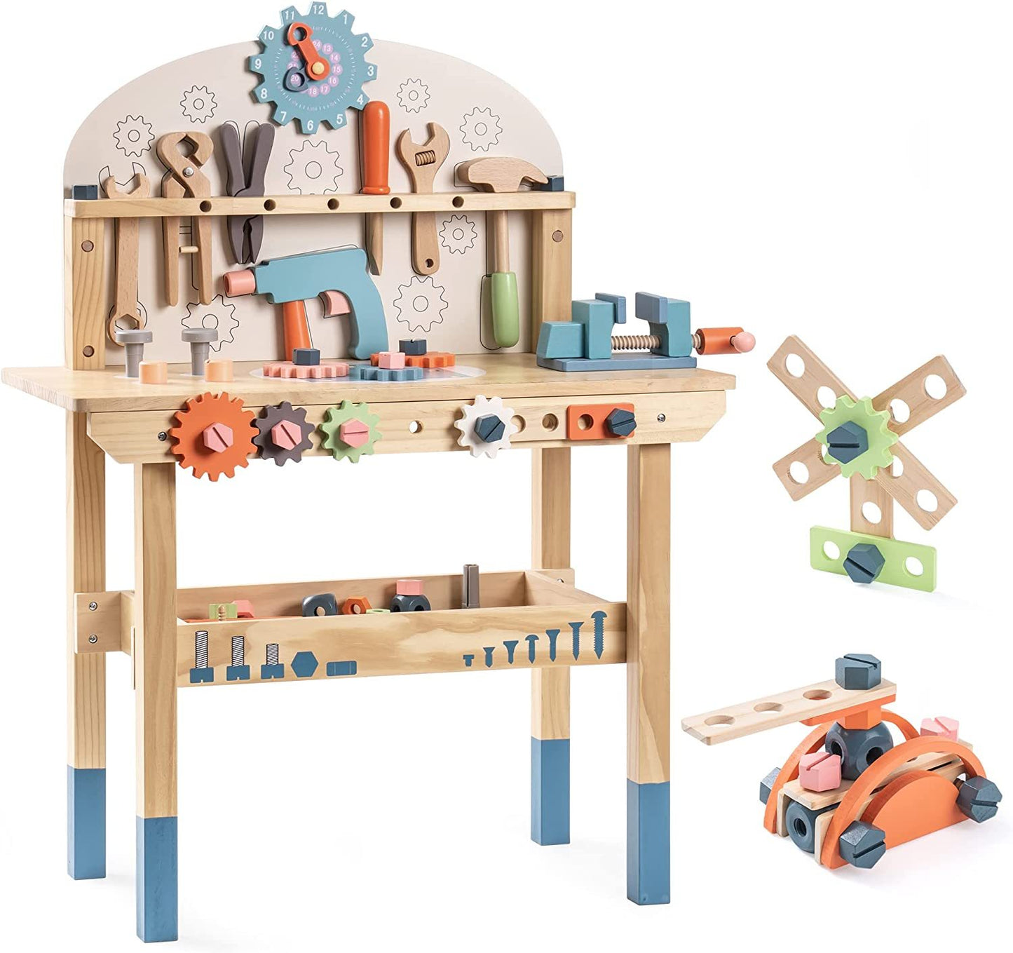 ROBOTIME Workbench Play Set Toddlers Kids Pretend Tool Bench Toy Workshop Toys