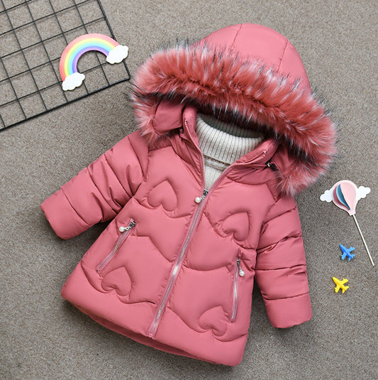 Thicken warm girls' cotton coat