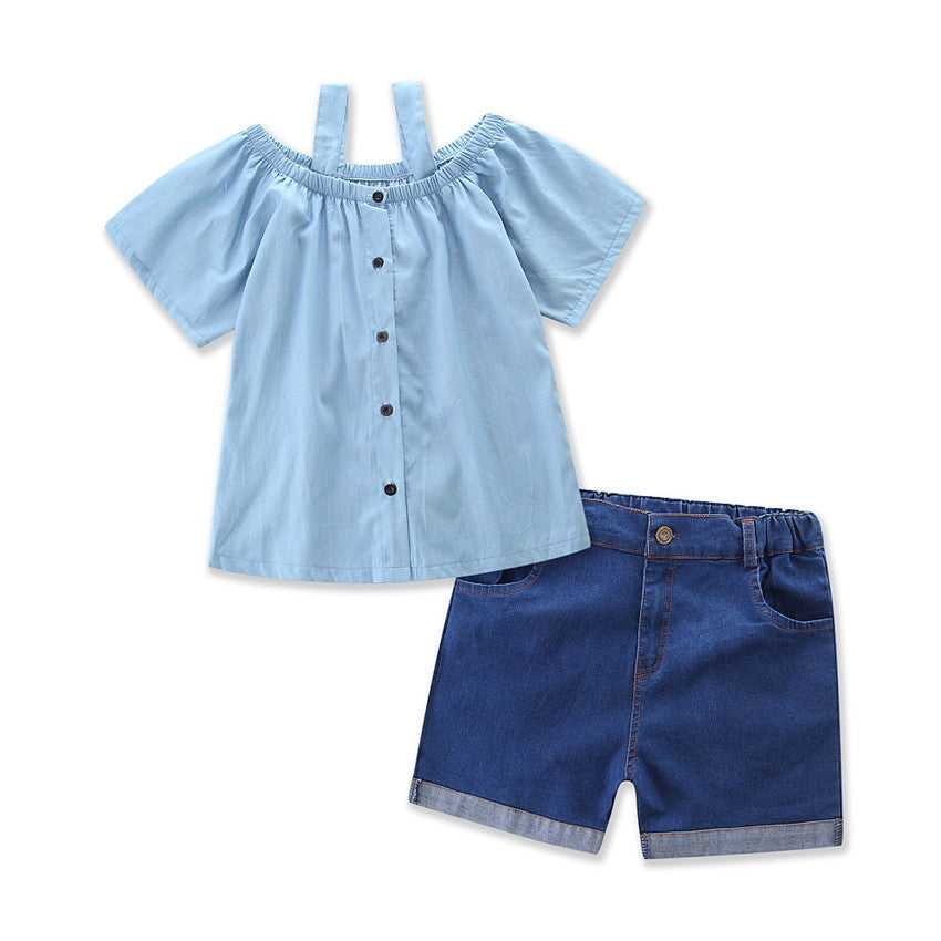 Mother-daughter cotton T-shirt + round skirt pants