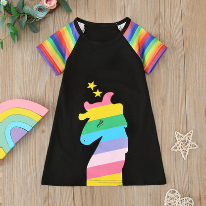 Color letter animal princess dress