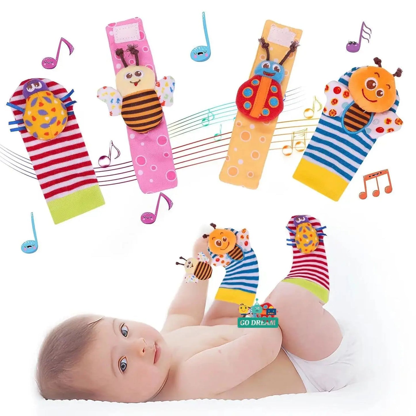 Infant Wrist Rattle Socks: Early Educational Development Toy for Babies 0-12 Months