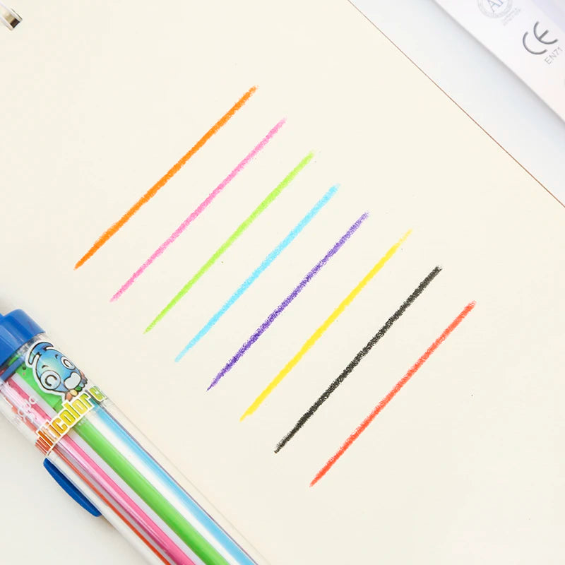 "8-in-1 Multicolor Crayons Push Style Oil Pastel Colored Pencil Set for Kids"