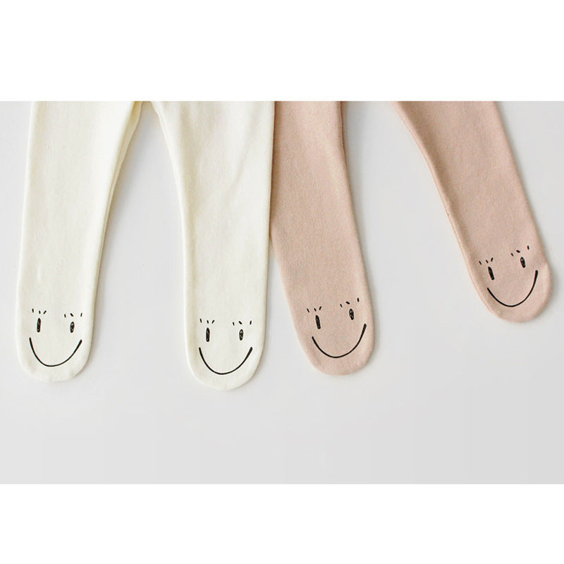 Cartoon smiling face cotton leggings