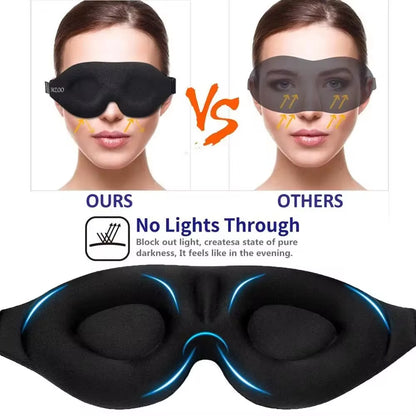 3D Contoured Cup Eye Mask for Sleeping with Concave Molded Design - Block Out Light for Men and Women