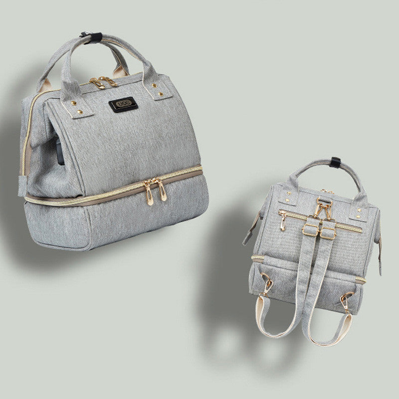 Maternity Diaper Bag Backpack for Travel with Changing Mat - Grey