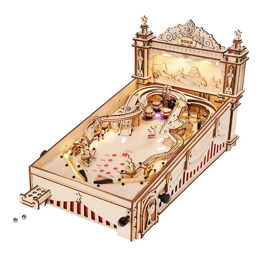 ROKR Wooden 3D Puzzle Pinball Machine Building Toy