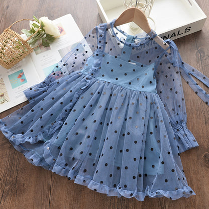 Girl's Dress Polka-Dot Gauze Skirt