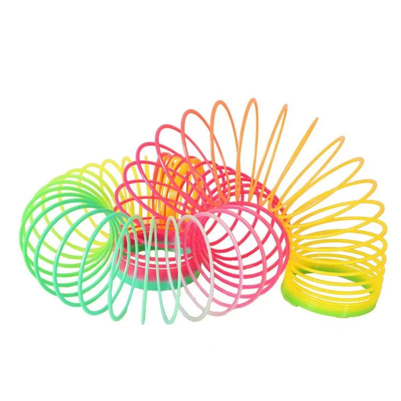 "Early Development Educational Folding Plastic Spring Coil Rainbow Circle Toy"