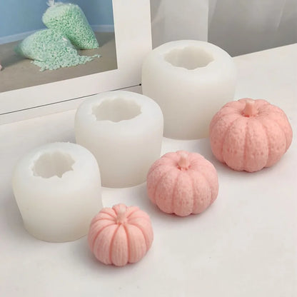 Professional title: "Silicone 3D Pumpkin Mold for Candle, Soap, Plaster, Resin, Ice Cube, Chocolate - Halloween Crafting Tools"