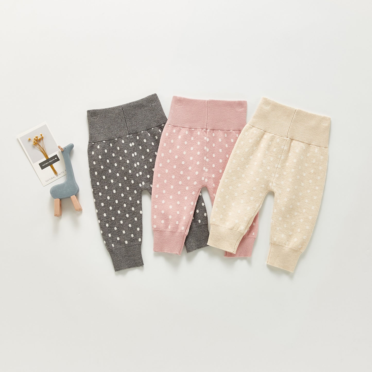 Children's Cotton Knitted Wool Polka Dot Pants