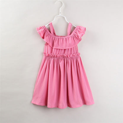 Pleated hanging ruffled dress