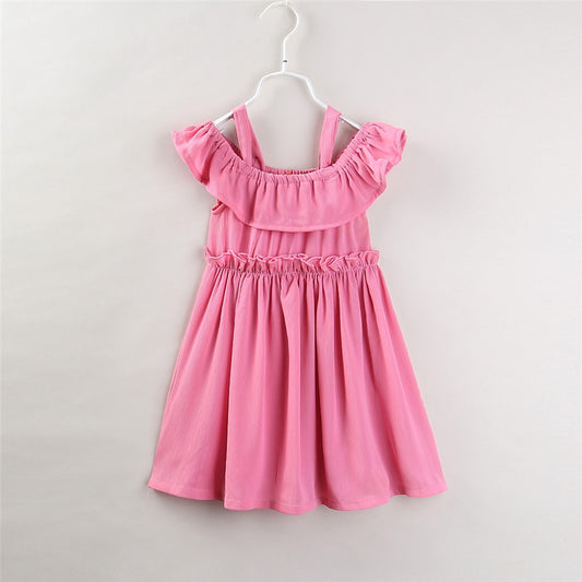 Pleated hanging ruffled dress