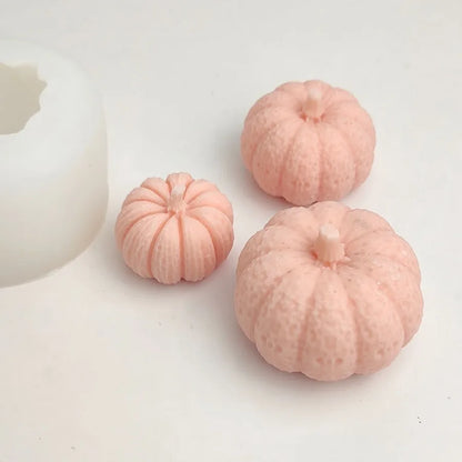 Professional title: "Silicone 3D Pumpkin Mold for Candle, Soap, Plaster, Resin, Ice Cube, Chocolate - Halloween Crafting Tools"