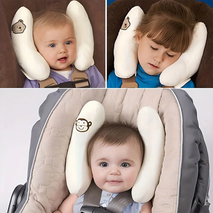 Baby Stroller Neck Support Pillow with Cartoon Flower Design