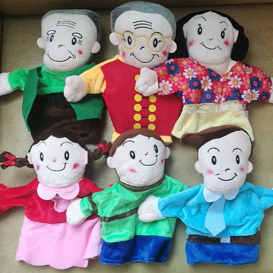 Super soft hand puppet family family group character hand puppet