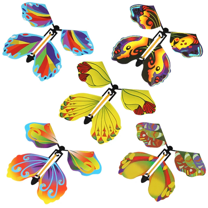 "Set of 10 Magic Flying Butterfly Wind-Up Toys for Wedding and Birthday Surprises"