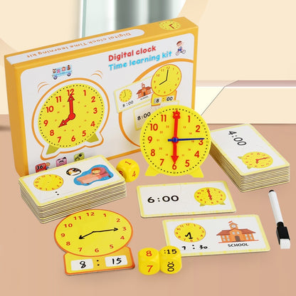 Wooden Montessori Children's Multifunctional Early Education Clock