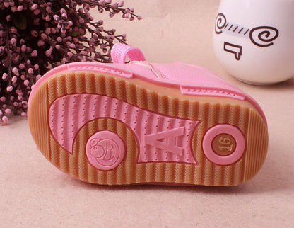 Leather plush cotton shoes girls baby shoes baby shoes