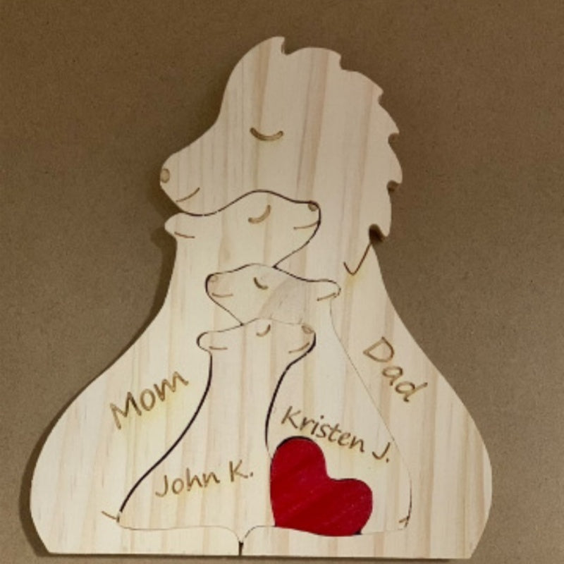 Personalized Animal Small Wooden Board Puzzle Anniversary Handmade Gift For Family