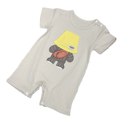 A Family Of Three Parent-child Hooded Short-sleeved T-shirt Baby Jumpsuit