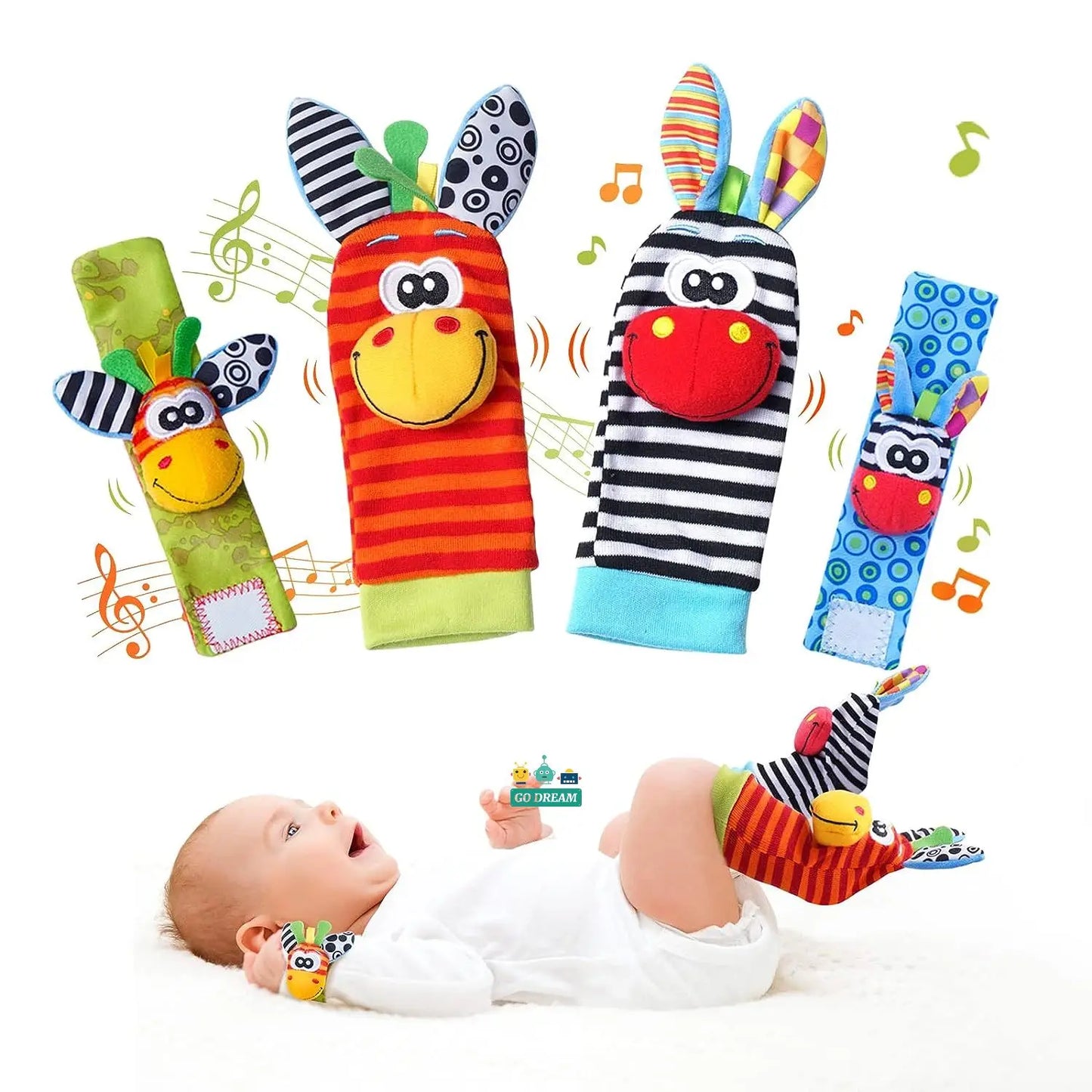 Infant Wrist Rattle Socks: Early Educational Development Toy for Babies 0-12 Months