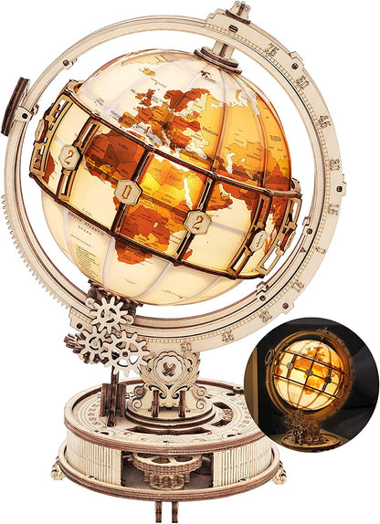 "Rokr Luminous Globe 3D Wooden Model Building Block Kit - 180 Pieces"