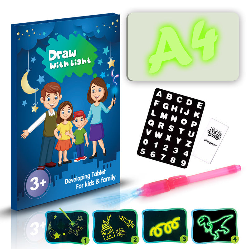 Educational Toy Drawing Pad 3D Magic 8 Light Effects Puzzle Board Sketchpad