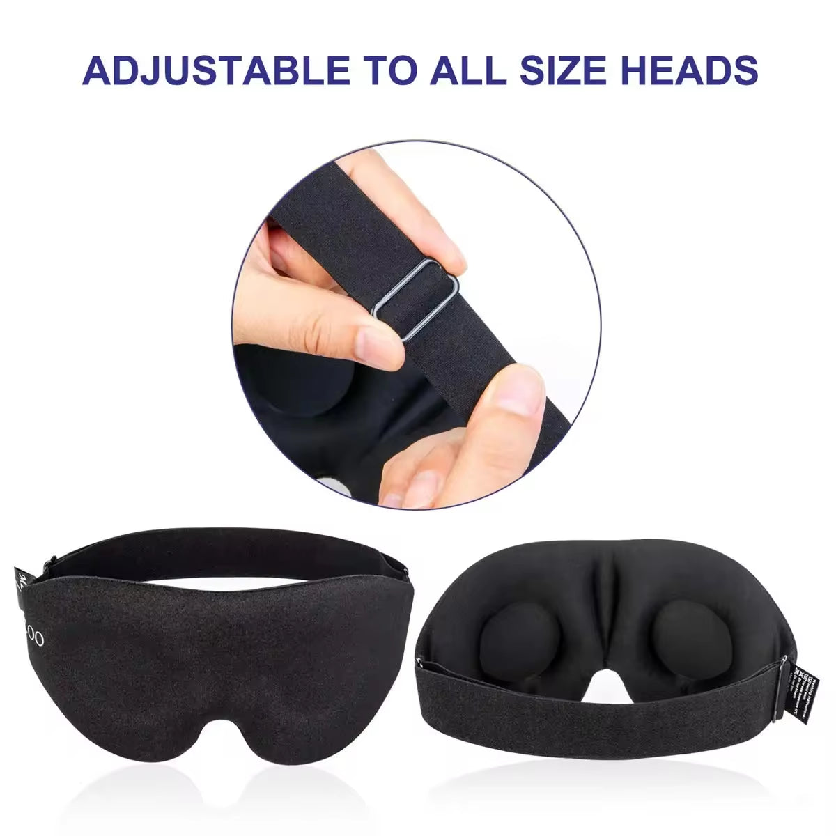 3D Contoured Cup Eye Mask for Sleeping with Concave Molded Design - Block Out Light for Men and Women