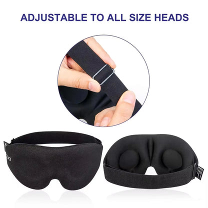 3D Contoured Cup Eye Mask for Sleeping with Concave Molded Design - Block Out Light for Men and Women