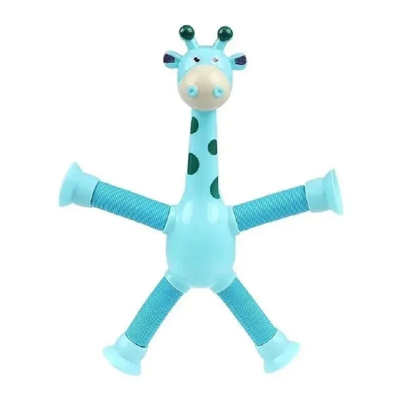 Set of 4 Telescopic Suction Cup Giraffe Sensory Tubes - Travel Toys for Children with Autism