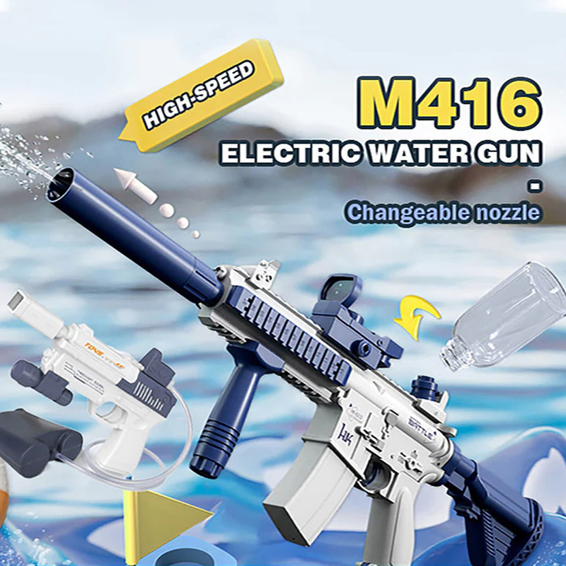 "Rechargeable Electric Water Gun with Long-Range Firing for Summer Parties and Kids"