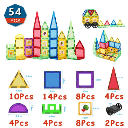 Professional title: "Educational Magnetic Building Block Set for Kids - DIY Model Designer Construction Toy Tiles, Ideal Montessori Gift"