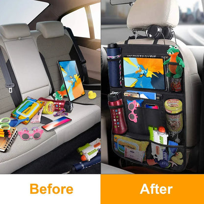 Back Seat Car Organizer with Tablet Holder and Storage Pockets for Travel