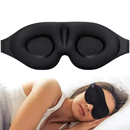 3D Contoured Cup Eye Mask for Sleeping with Concave Molded Design - Block Out Light for Men and Women