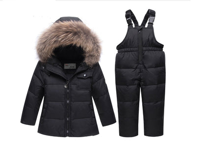 New children's sling down jacket two-piece sling down pants boys warm outer suit