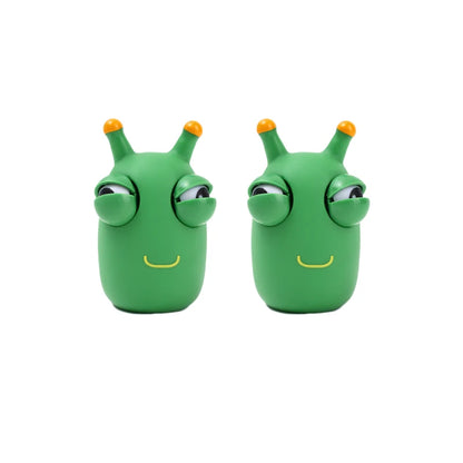 1/3Pcs Funny Grass Worm Pinch Toy Novelty Eye Popping Worm Squeeze Toy Squeeze Green Eye Bouncing Worm Toys 3D Grass Worm Toy