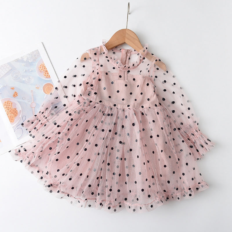 Girl's Dress Polka-Dot Gauze Skirt