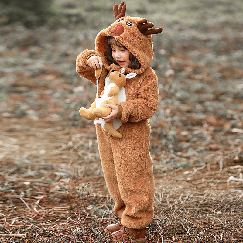 Children's Fashion Simple Animal Christmas Reindeer Elk Play Parent-child Outfit