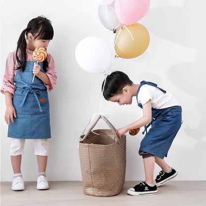 Parent-child Denim Apron Baby Gown