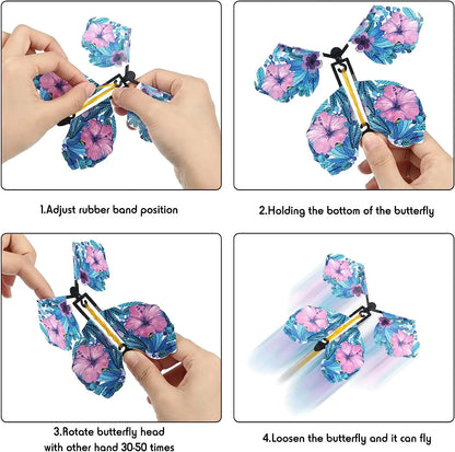 "Set of 10 Magic Flying Butterfly Wind-Up Toys for Wedding and Birthday Surprises"