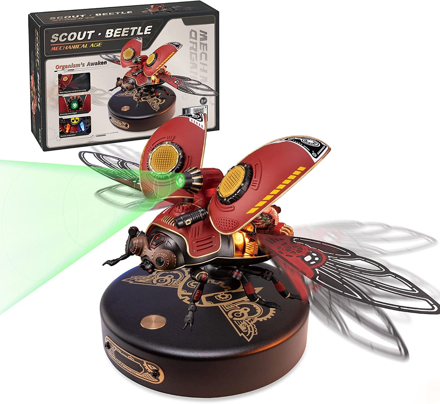 "Robotime Rokr Scout Beetle Metal 3D Puzzle Game - Mechanical DIY Toy with Punk Style Design - Ideal Birthday Gift"