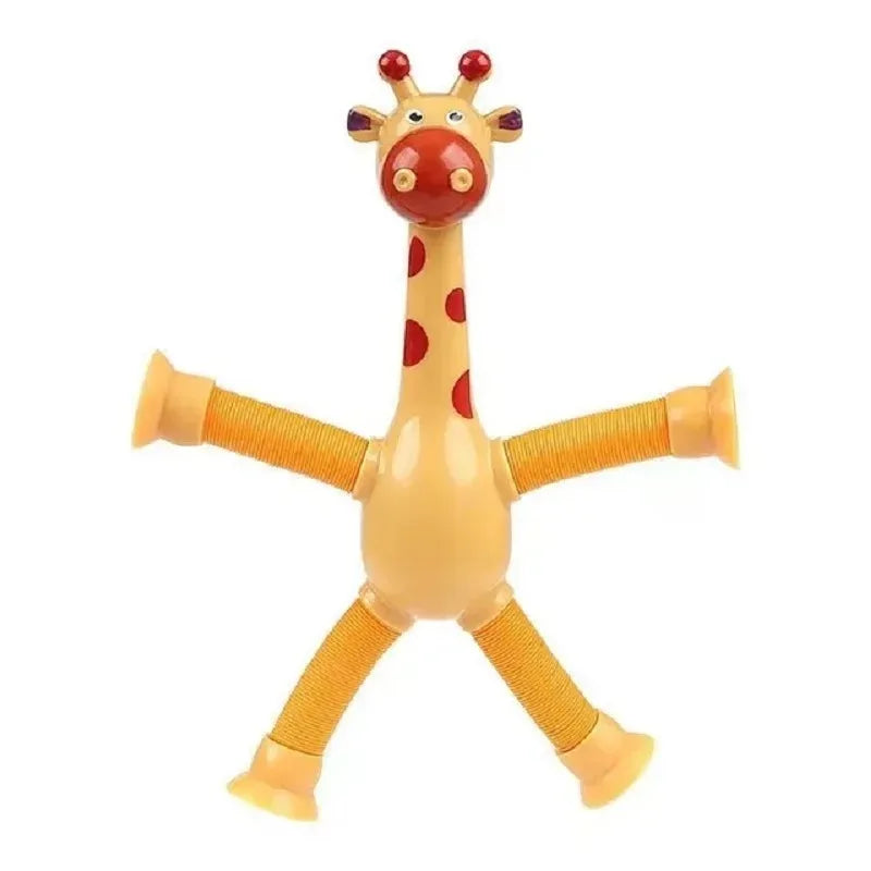 Set of 4 Telescopic Suction Cup Giraffe Sensory Tubes - Travel Toys for Children with Autism