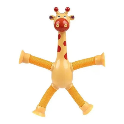 Set of 4 Telescopic Suction Cup Giraffe Sensory Tubes - Travel Toys for Children with Autism