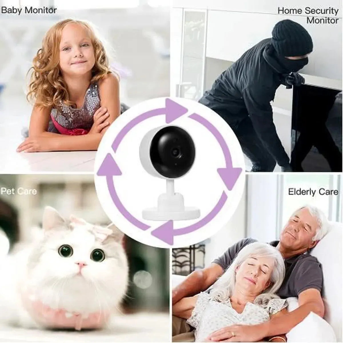 Professional title: "Tuya Smart Wifi Baby Monitor with 3MP Video Surveillance, Two-Way Audio, Night Vision, and Newborn Security Protection"