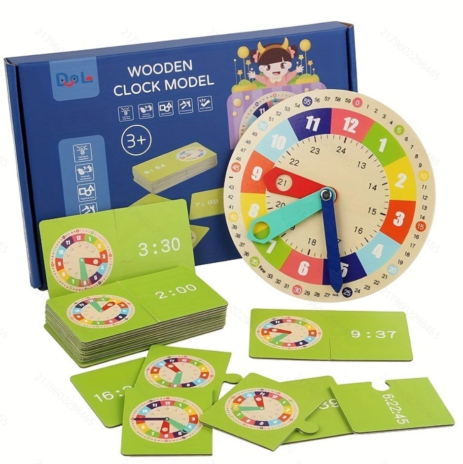 Wooden Montessori Children's Multifunctional Early Education Clock